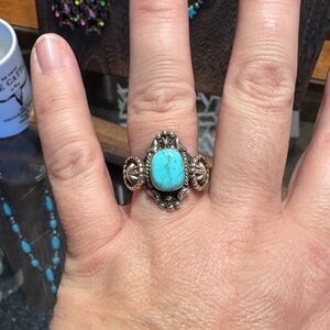Vintage Turquoise and Silver Statement Ring